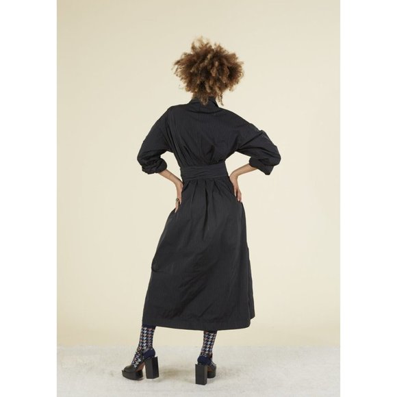 Odeeh Belted Pinstripe Wrap Dress - Picture 5 of 16